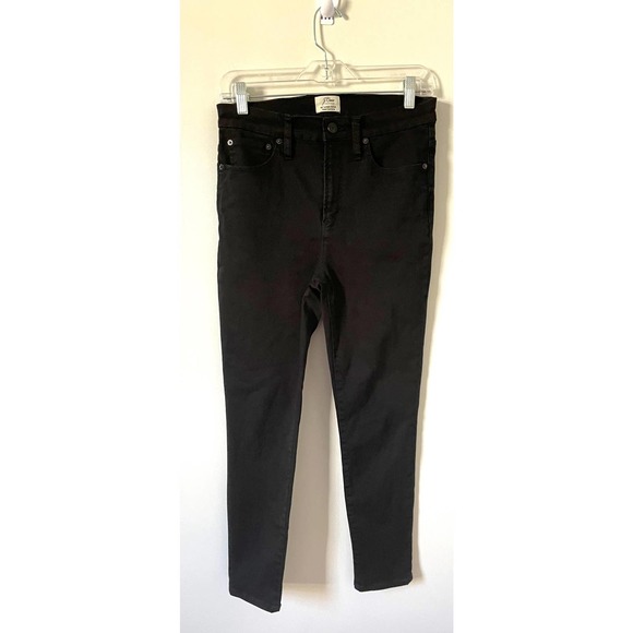 J.Crew 10" High Rise Toothpick Denim Jeans Black Size 29